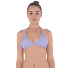 Royal Purple Grey And White Truchet Pattern Halter Neck Bikini Top by SpinnyChairDesigns