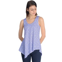 Royal Purple Grey And White Truchet Pattern Sleeveless Tunic by SpinnyChairDesigns