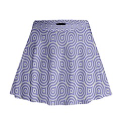 Royal Purple Grey And White Truchet Pattern Mini Flare Skirt by SpinnyChairDesigns