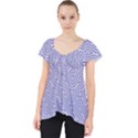 Royal Purple Grey and White Truchet Pattern Lace Front Dolly Top View1