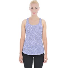 Royal Purple Grey And White Truchet Pattern Piece Up Tank Top by SpinnyChairDesigns