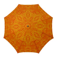 Orange Peel Abstract Batik Pattern Golf Umbrellas by SpinnyChairDesigns