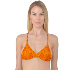 Orange Peel Abstract Batik Pattern Reversible Tri Bikini Top by SpinnyChairDesigns