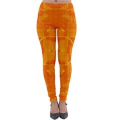 Orange Peel Abstract Batik Pattern Lightweight Velour Leggings by SpinnyChairDesigns