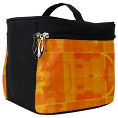 Orange Peel Abstract Batik Pattern Make Up Travel Bag (big) by SpinnyChairDesigns