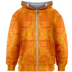 Orange Peel Abstract Batik Pattern Kids  Zipper Hoodie Without Drawstring by SpinnyChairDesigns