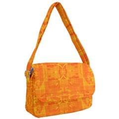 Orange Peel Abstract Batik Pattern Courier Bag by SpinnyChairDesigns