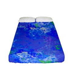 Bright Blue Paint Splatters Fitted Sheet (full/ Double Size) by SpinnyChairDesigns