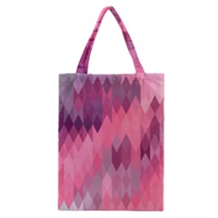 Pink Purple Diamond Pattern Classic Tote Bag by SpinnyChairDesigns
