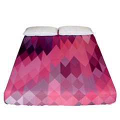 Pink Purple Diamond Pattern Fitted Sheet (california King Size) by SpinnyChairDesigns