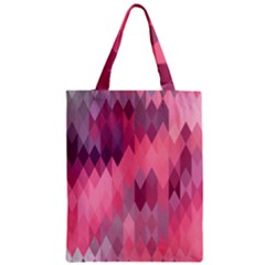 Pink Purple Diamond Pattern Zipper Classic Tote Bag by SpinnyChairDesigns