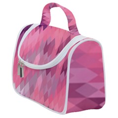 Pink Purple Diamond Pattern Satchel Handbag by SpinnyChairDesigns