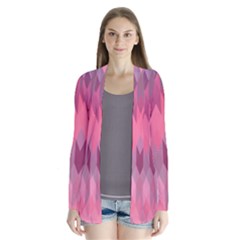 Pink Purple Diamond Pattern Drape Collar Cardigan by SpinnyChairDesigns