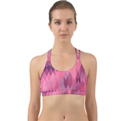 Pink Purple Diamond Pattern Back Web Sports Bra by SpinnyChairDesigns