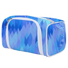 Aqua Blue Diamond Pattern Toiletries Pouch