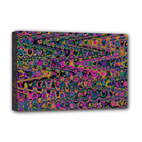 Colorful Bohemian Mosaic Pattern Deluxe Canvas 18  X 12  (stretched) by SpinnyChairDesigns