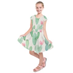 Photography-backdrops-for-baby-pictures-cactus-photo-studio-background-for-birthday-shower-xt-5654 Kids  Short Sleeve Dress