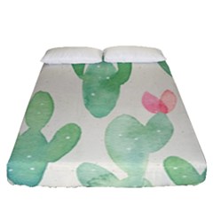 Photography-backdrops-for-baby-pictures-cactus-photo-studio-background-for-birthday-shower-xt-5654 Fitted Sheet (queen Size) by Sobalvarro