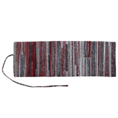 Abstract Grunge Stripes Red White Green Roll Up Canvas Pencil Holder (m) by SpinnyChairDesigns