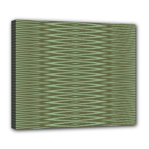 Chive And Olive Stripes Pattern Deluxe Canvas 24  X 20  (stretched) by SpinnyChairDesigns