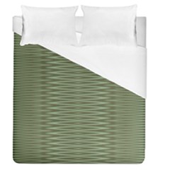 Chive And Olive Stripes Pattern Duvet Cover (queen Size) by SpinnyChairDesigns