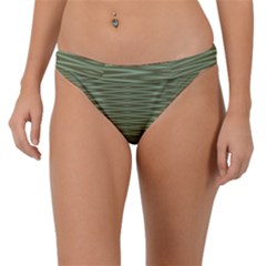 Chive And Olive Stripes Pattern Band Bikini Bottom by SpinnyChairDesigns