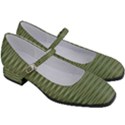 Chive and Olive Stripes Pattern Women s Mary Jane Shoes View3