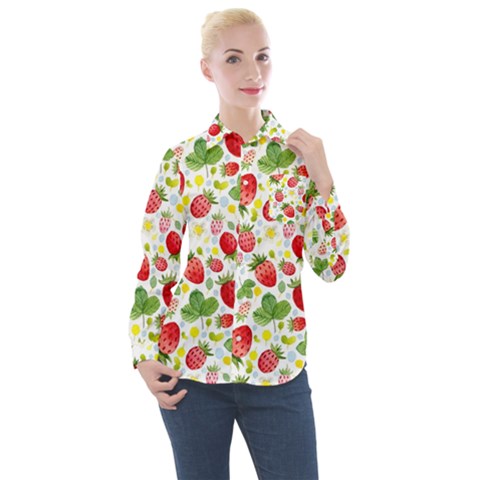 Huayi-vinyl-backdrops-for-photography-strawberry-wall-decoration-photo-backdrop-background-baby-show Women s Long Sleeve Pocket Shirt by Sobalvarro