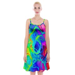 Abstract Art Tie Dye Rainbow Spaghetti Strap Velvet Dress by SpinnyChairDesigns