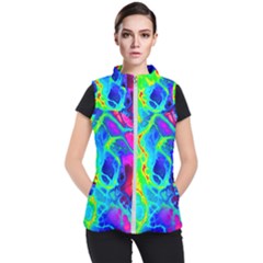 Abstract Art Tie Dye Rainbow Women s Puffer Vest by SpinnyChairDesigns