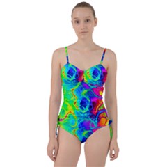 Abstract Art Tie Dye Rainbow Sweetheart Tankini Set by SpinnyChairDesigns