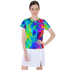 Abstract Art Tie Dye Rainbow Women s Sports Top by SpinnyChairDesigns