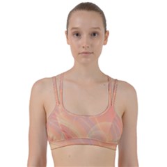 Coral Cream Abstract Art Pattern Line Them Up Sports Bra