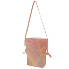 Coral Cream Abstract Art Pattern Folding Shoulder Bag by SpinnyChairDesigns