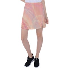 Coral Cream Abstract Art Pattern Tennis Skirt by SpinnyChairDesigns