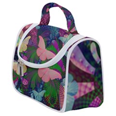 Butterfly Garden Art Satchel Handbag by SpinnyChairDesigns