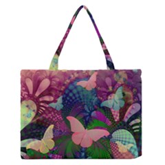 Butterfly Garden Art Zipper Medium Tote Bag
