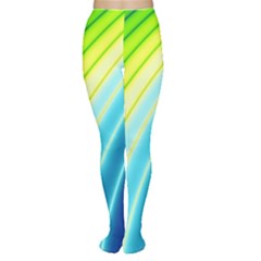 Sporty Stripes Swoosh Green Blue Tights