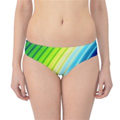 Sporty Stripes Swoosh Green Blue Hipster Bikini Bottoms by SpinnyChairDesigns