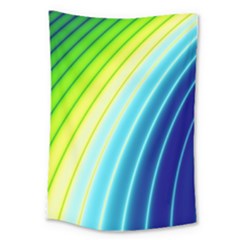 Sporty Stripes Swoosh Green Blue Large Tapestry