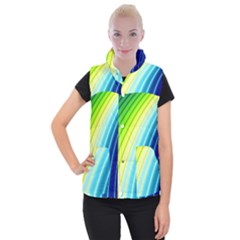 Sporty Stripes Swoosh Green Blue Women s Button Up Vest