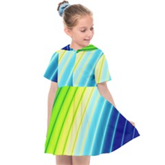 Sporty Stripes Swoosh Green Blue Kids  Sailor Dress