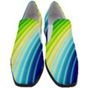 Sporty Stripes Swoosh Green Blue Women Slip On Heel Loafers View1