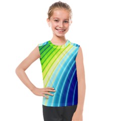 Sporty Stripes Swoosh Green Blue Kids  Mesh Tank Top