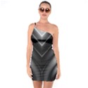 Black and Silver Pattern One Soulder Bodycon Dress View1