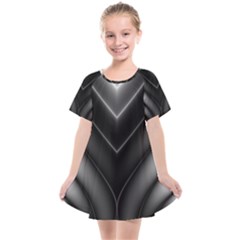 Black And Silver Pattern Kids  Smock Dress by SpinnyChairDesigns