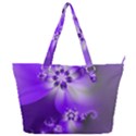 Violet Purple Flower Print Full Print Shoulder Bag View1