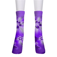 Violet Purple Flower Print Men s Crew Socks