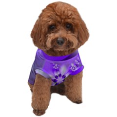 Violet Purple Flower Print Dog T-shirt by SpinnyChairDesigns