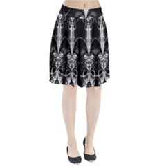 Abstract Black And White Art Pleated Skirt by SpinnyChairDesigns